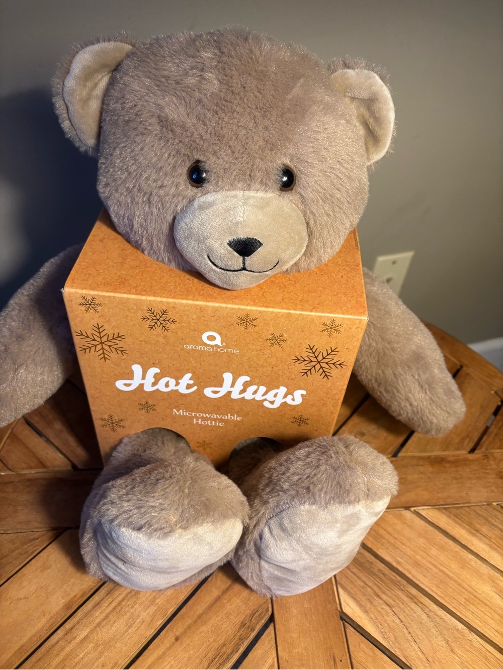 New Aroma Home Plush Microwavable Teddy Bear in Light Taupe